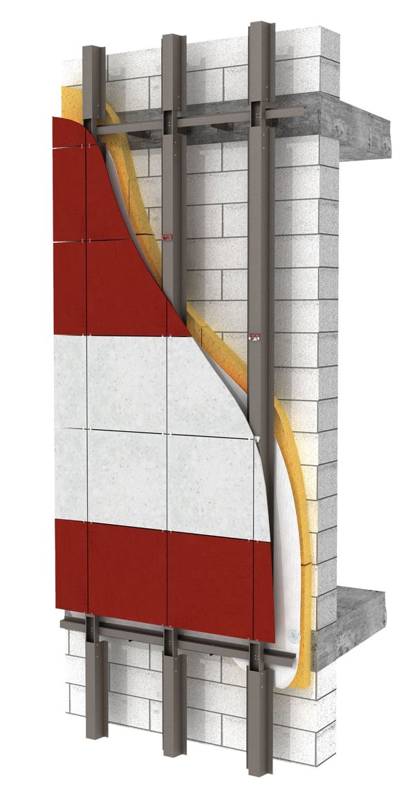 Керамогранит (видимое крепление) на кляммерах